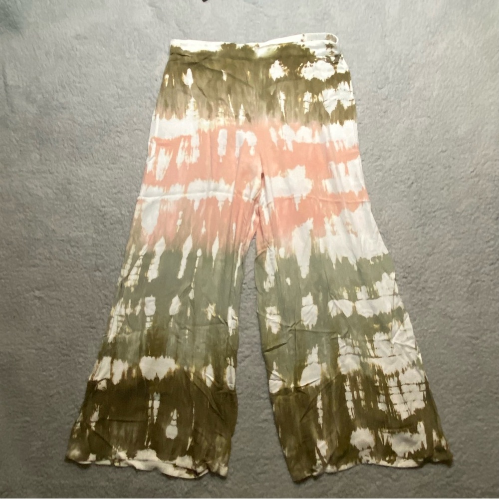 Young Fabulous & Broke Wide Leg Tie Dye Pink and Brown Pants Misses size L